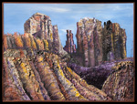 painting titled Beautiful Sunrise Superstitcious Mountains